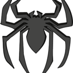 High-contrast illustration of the finished Spider-Man logo.