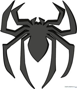 High-contrast illustration of the finished Spider-Man logo.