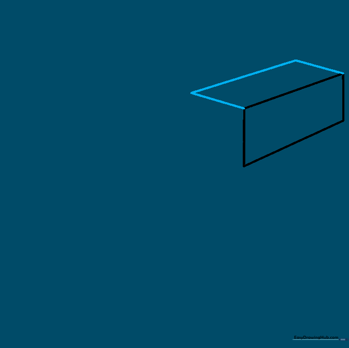 Adding a second parallelogram to the side of the carton to show perspective.