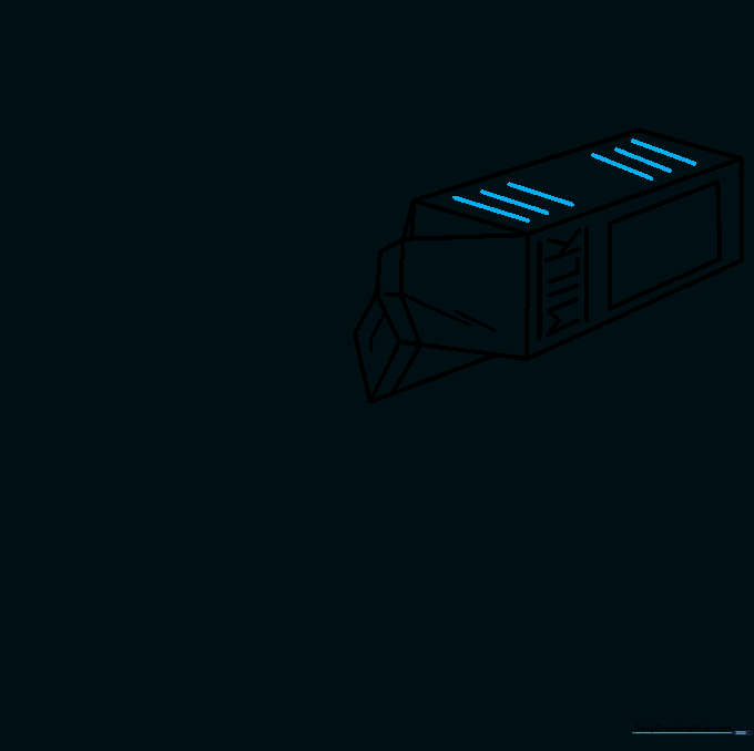 Drawing parallel lines on the carton to simulate printed text.