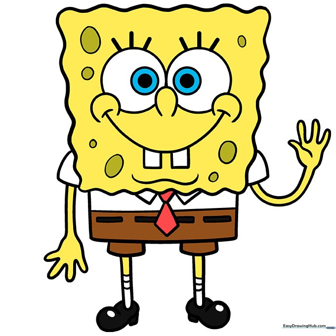 The final colored SpongeBob SquarePants drawing.