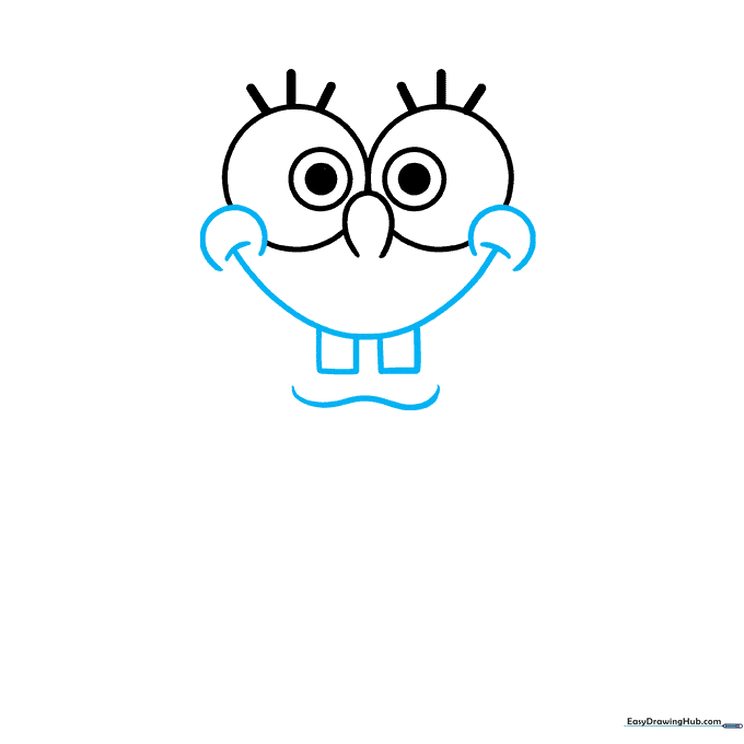 SpongeBob's face outline with a wide smile and two square teeth.