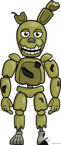 Full-body illustration of Springtrap from Five Nights at Freddy's.