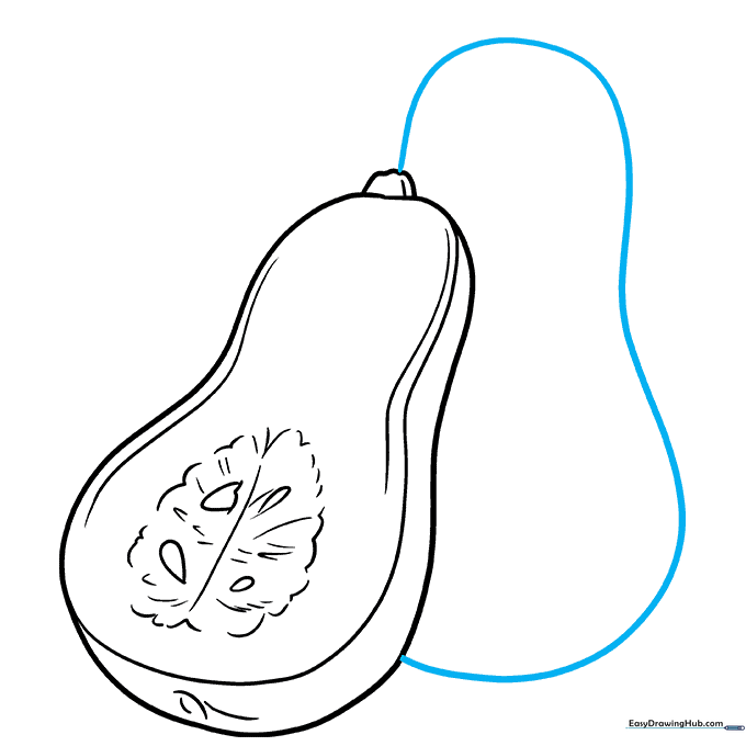 Adding a second, whole squash next to the sliced one to create a composition.