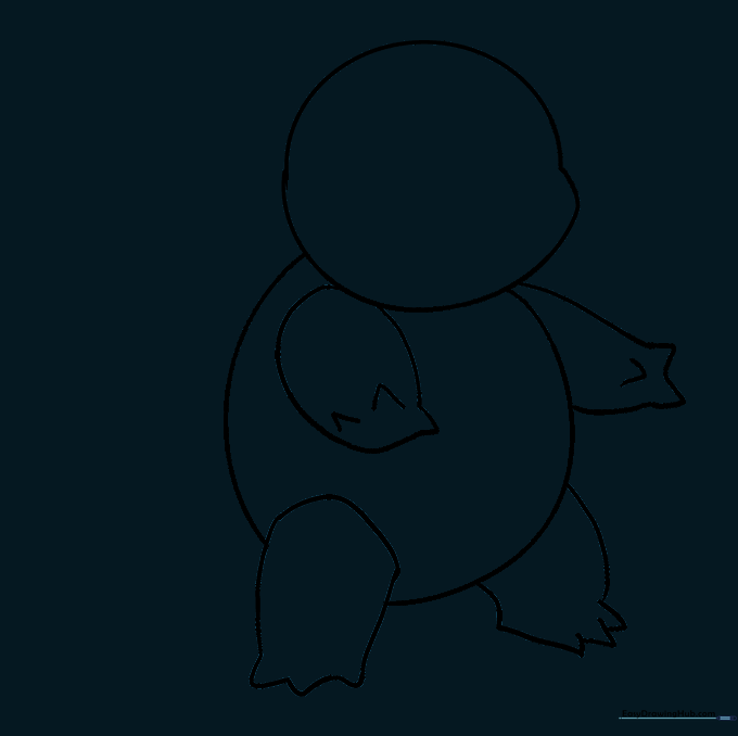 The drawing after erasing unnecessary guide lines for a clean outline.