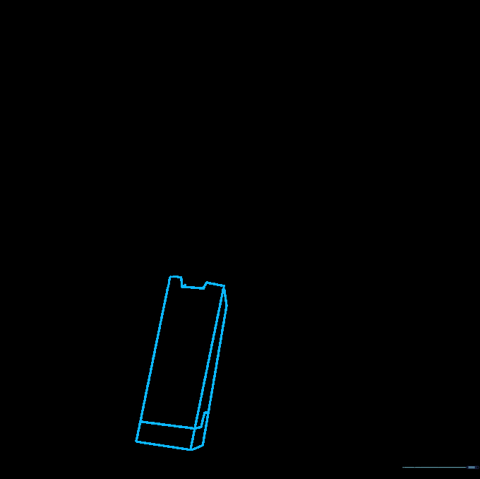 Drawing the first leg with a notch detail to create the appearance of a 3D Minecraft character.