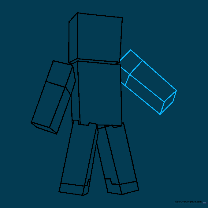Adding the second arm to complete the upper body structure.