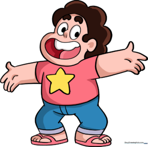 A vibrant, finished illustration of Steven Universe, ready for coloring.