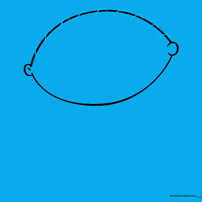 Stewie's head outline with small, simple hair tufts added to the top.