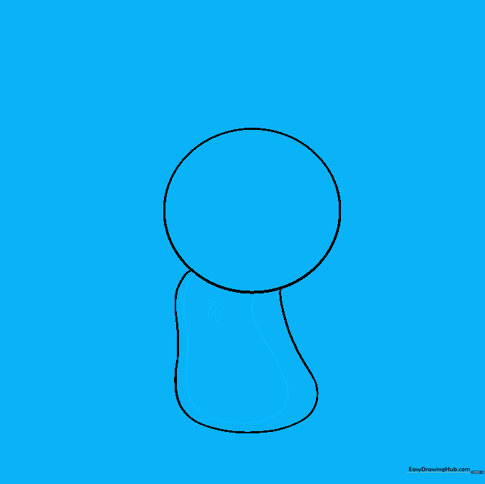 Drawing the underbelly detail on Stitch's torso with small fur-like V-marks.