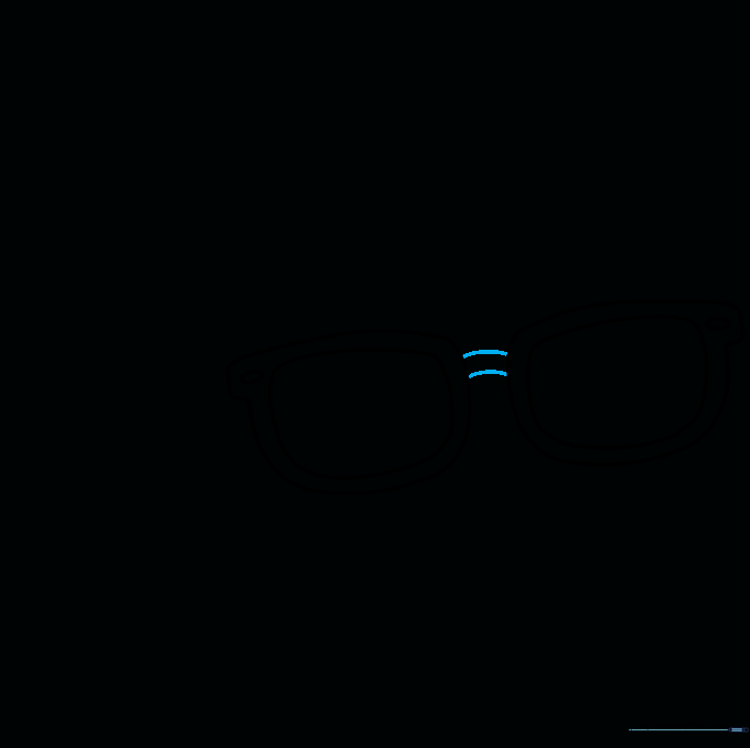 Two curved lines connecting the left and right frames to form the nose bridge.