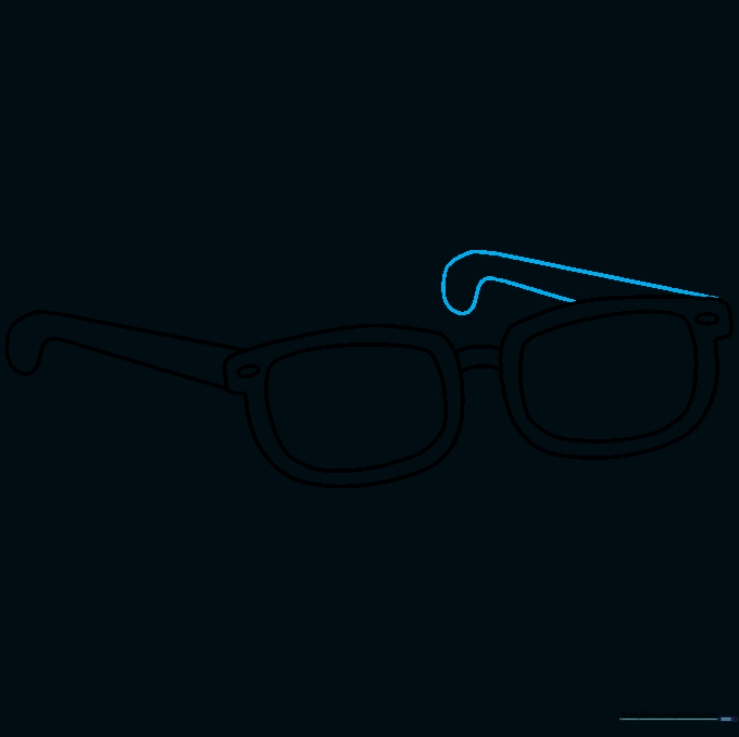 The right arm of the sunglasses added to complete the frame structure.