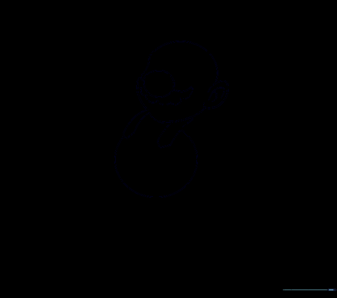The torso area with unnecessary guide lines erased.