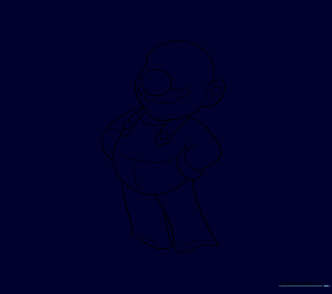 The character outline with all guide lines removed.
