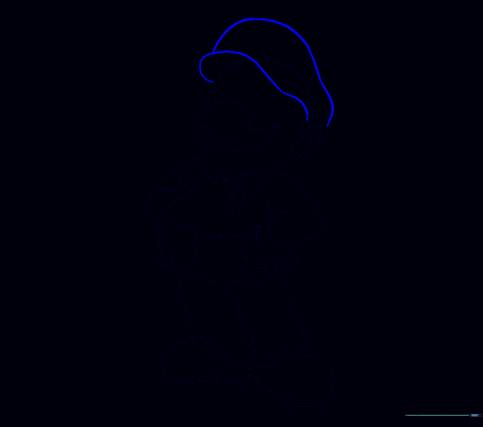 The outline of Mario's iconic red hat.