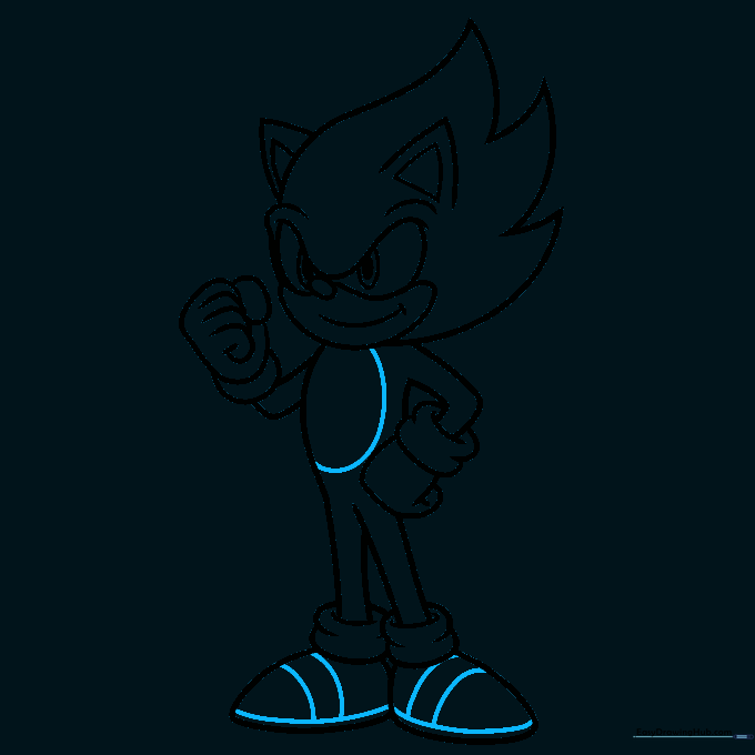 Adding final details like the chest oval and shoe straps.
