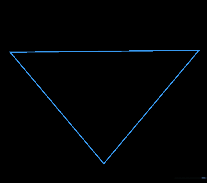 An inverted triangle sketch serving as the foundation for the Superman shield.
