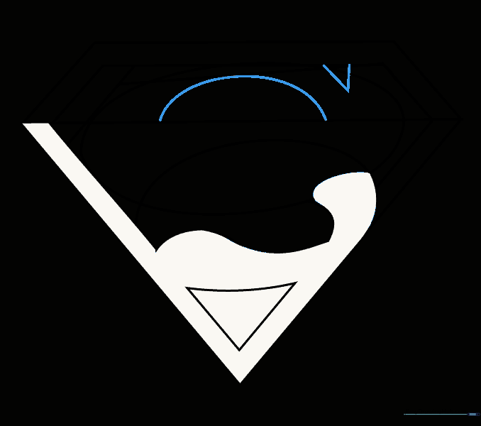 Erasing guide lines and adding a small triangle detail at the bottom.