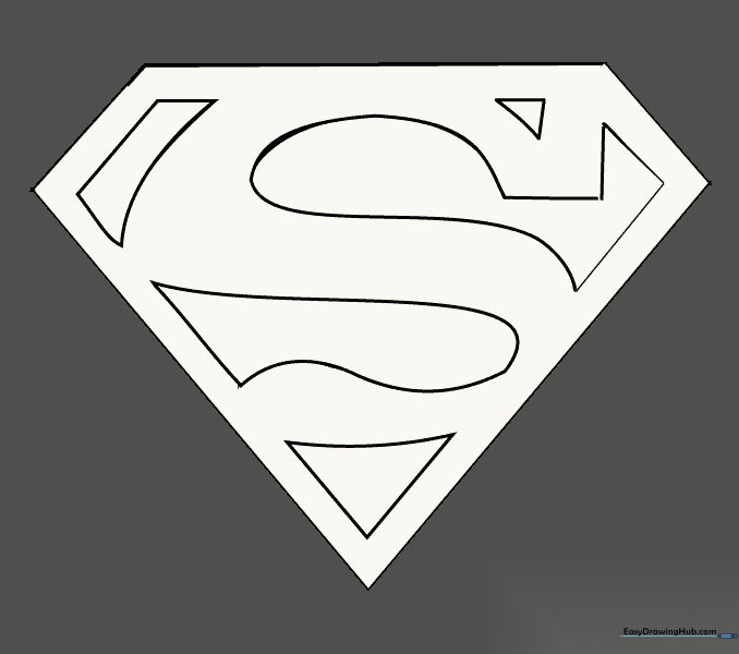The completed line art of the Superman logo.