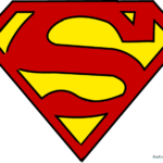A vibrant, completed Superman logo shield, ready for coloring.