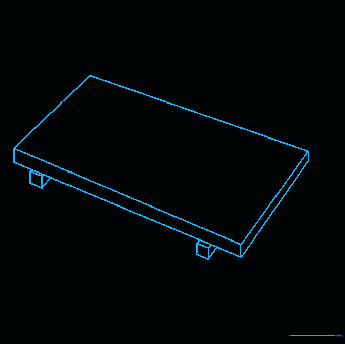 A light pencil sketch of a 3D rectangular tray on a white background.