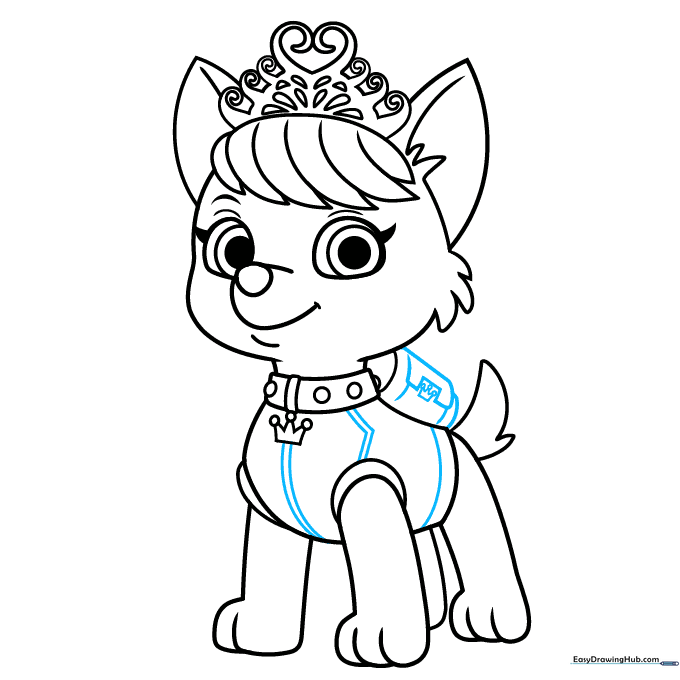 Adding the Pup Pack and final vest details to the drawing.