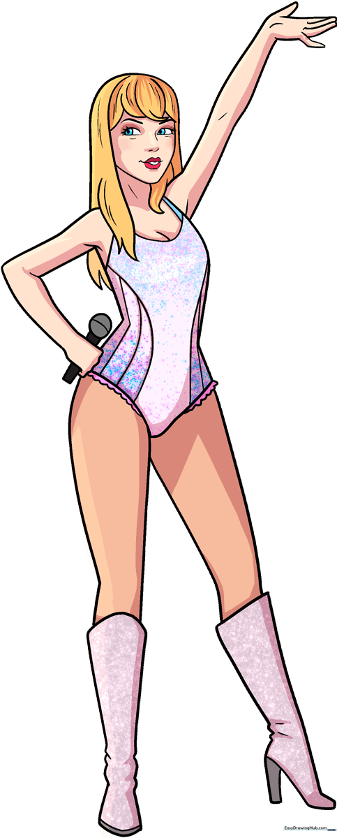 Full-color illustration of Taylor Swift performing, used as the featured tutorial image.