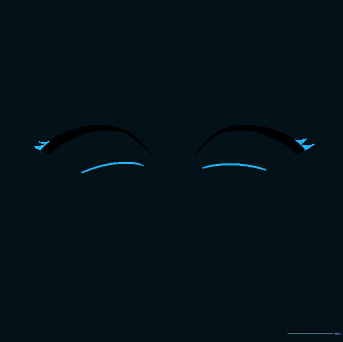 Adding small triangular eyelashes and lower eyelid lines to the eye sketches.