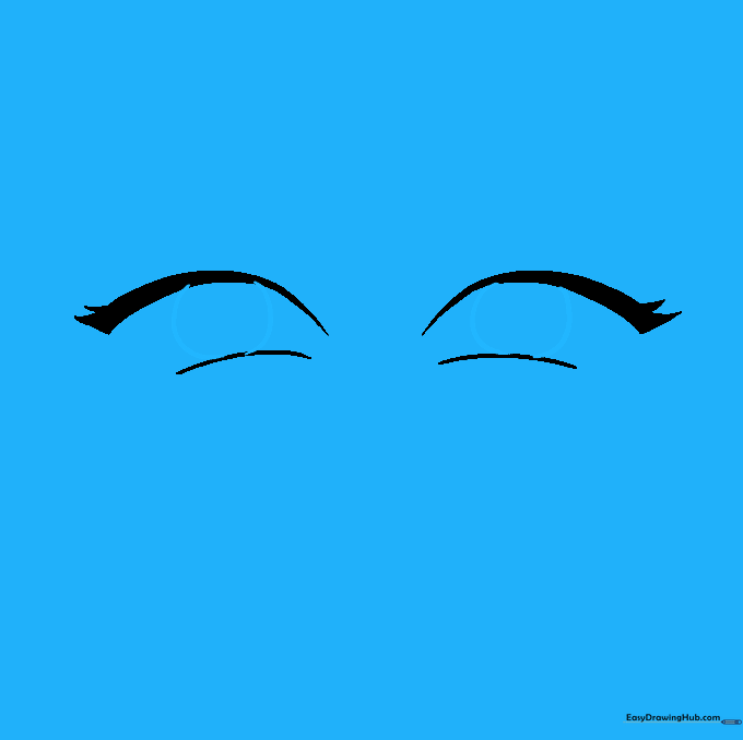 Drawing a circular iris inside the eye outline.