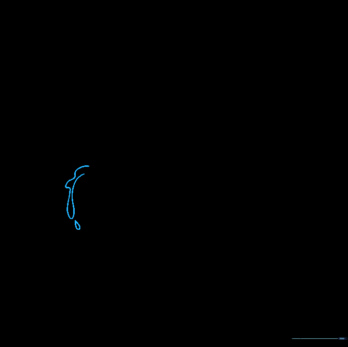 Drawing a single tear falling from the eye using wavy lines.