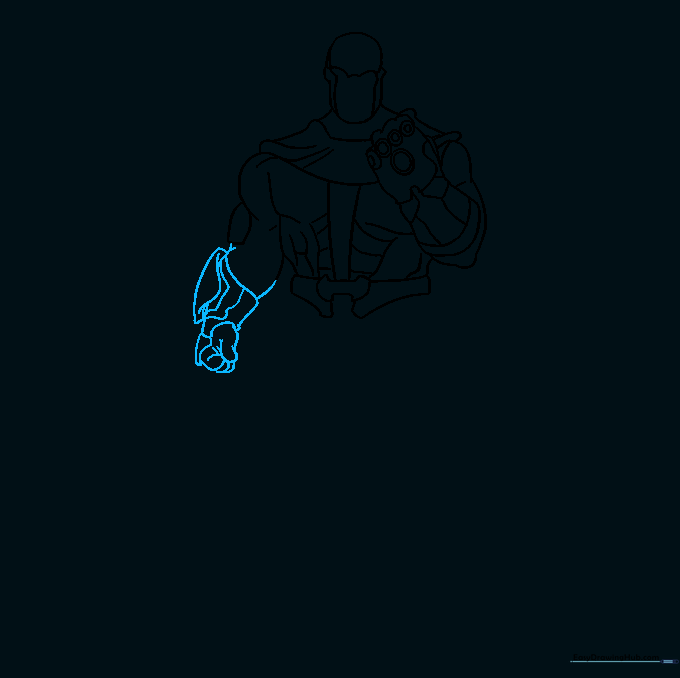 Adding intricate details to the Infinity Gauntlet and hand.