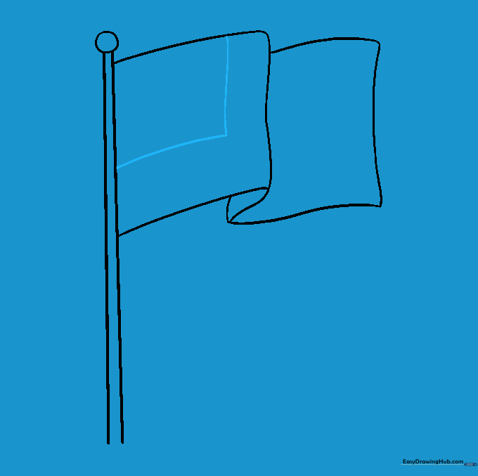 A square drawn in the upper left corner of the flag for the star field.
