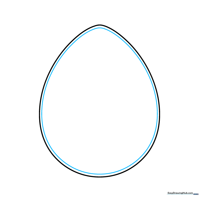 Drawing a second inner oval to represent the egg membrane.