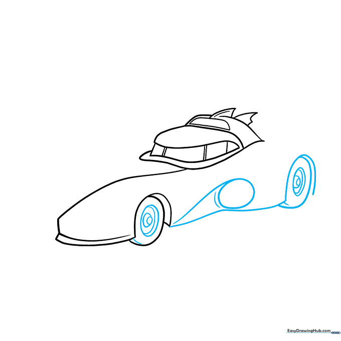 Adding detail to the wheels with multiple ovals to create the appearance of hubcaps.