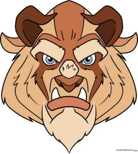 Full color illustration of The Beast from Beauty and the Beast, showcasing the final result of the tutorial.