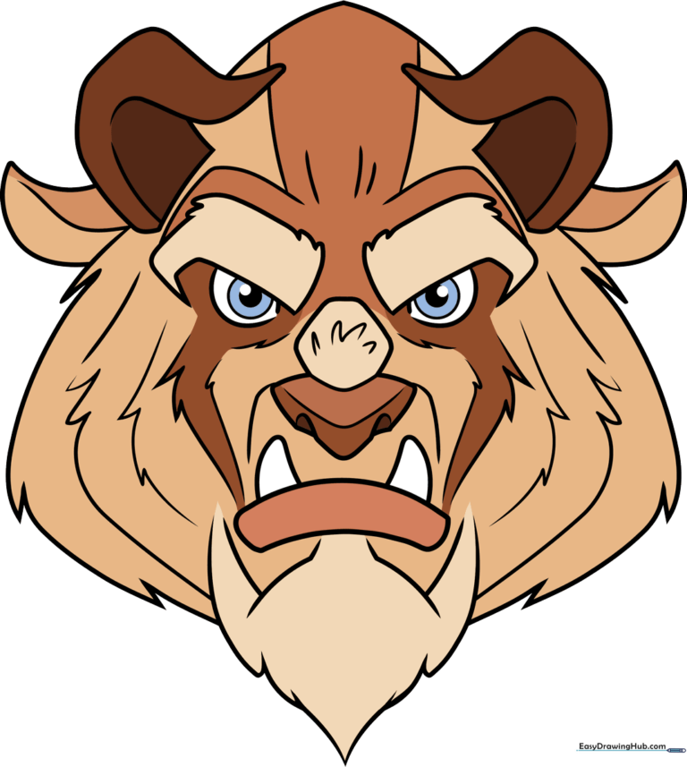Full color illustration of The Beast from Beauty and the Beast, showcasing the final result of the tutorial.