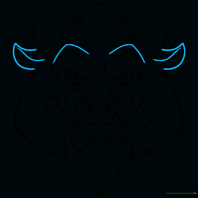 Drawing the ears and adding subtle details to the facial structure.