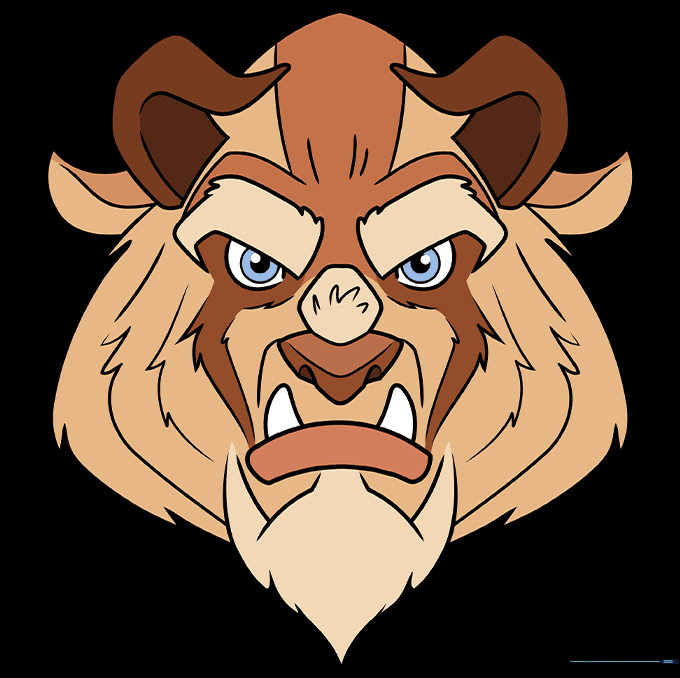The finished line art of The Beast, clean and ready for coloring.