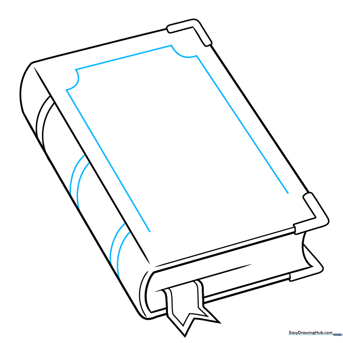 Adding a rectangular frame on the front cover for the title placement.