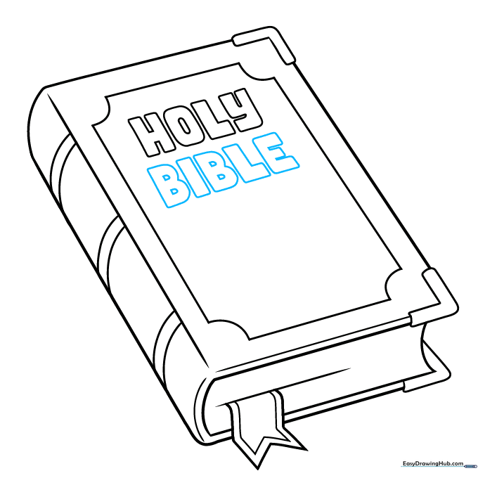 Adding the word BIBLE below HOLY to complete the cover text.