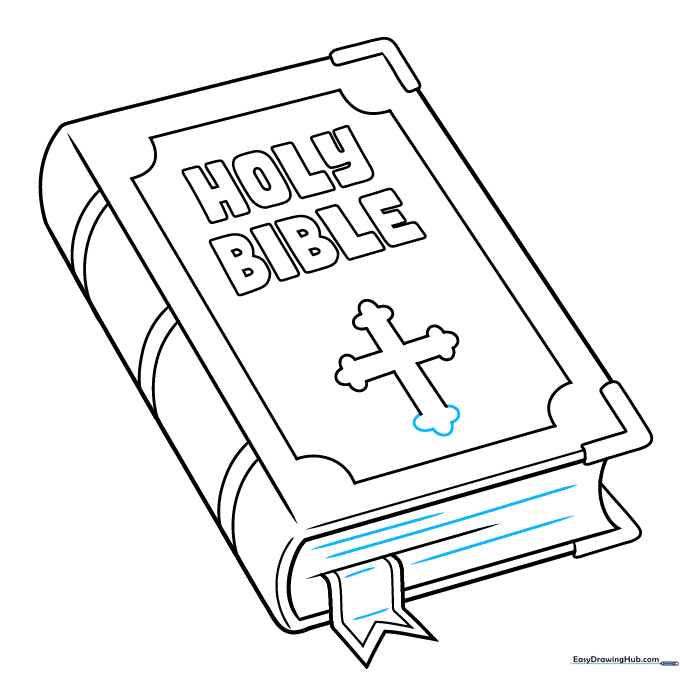 Finalizing the drawing with page texture lines and clean outlines.