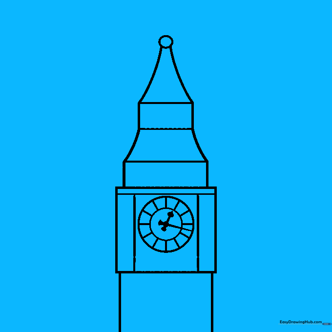 Adding decorative arch details to the upper portion of the clock tower.