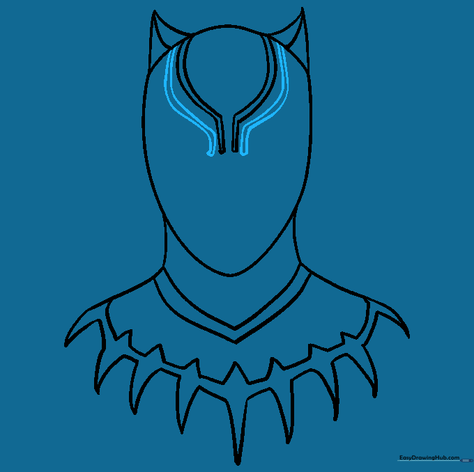 Drawing additional parallel lines across the mask to add depth and texture.