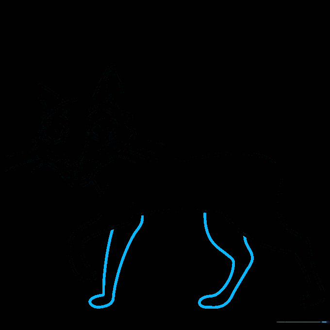 Completing the cat's legs with drumstick-shaped upper sections.