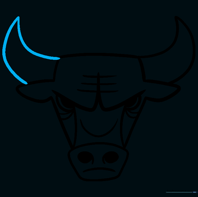 Adding the second horn on the opposite side to complete the bull's head silhouette.