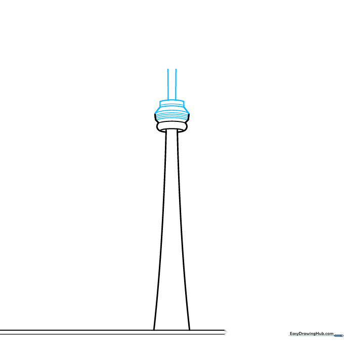Drawing the observation deck of the CN Tower using a curved rectangle shape.