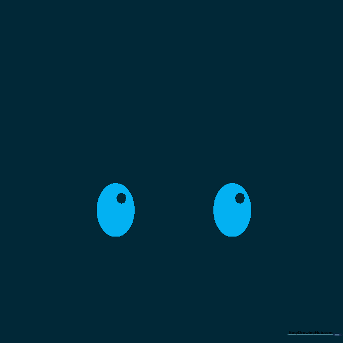 Drawing two ovals with inner circles to form the eyes of the Cocomelon logo.