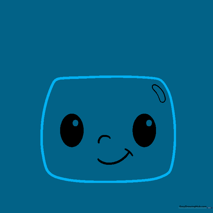 Drawing a rounded rectangle around the Cocomelon face.