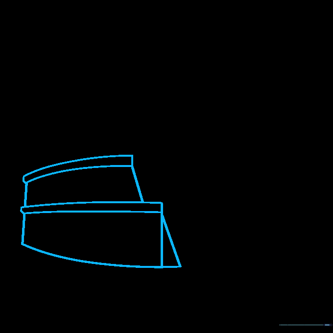 Pencil sketch showing the initial rectangular base shapes for the Colosseum structure.