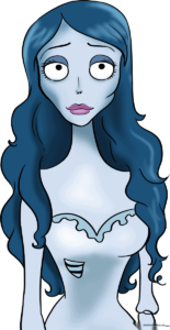 Final artistic rendering of the Corpse Bride, showcasing the completed drawing.